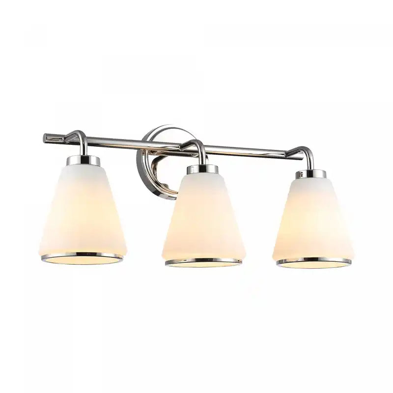 Zoey 3 Light Bathroom Vanity, Polished Nickel Lamp