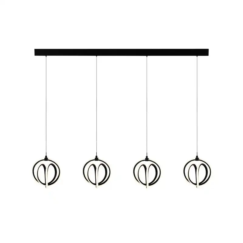 Lustre LED noir à 4 lumières