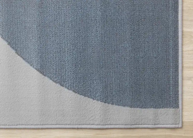 Tapis géométrique Demi-cercles Bleu Gris Blanc 2,36 m x 3,20 m