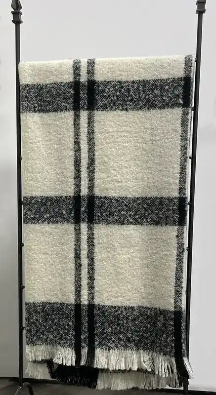 Jeté de lit crème et noir 50x60