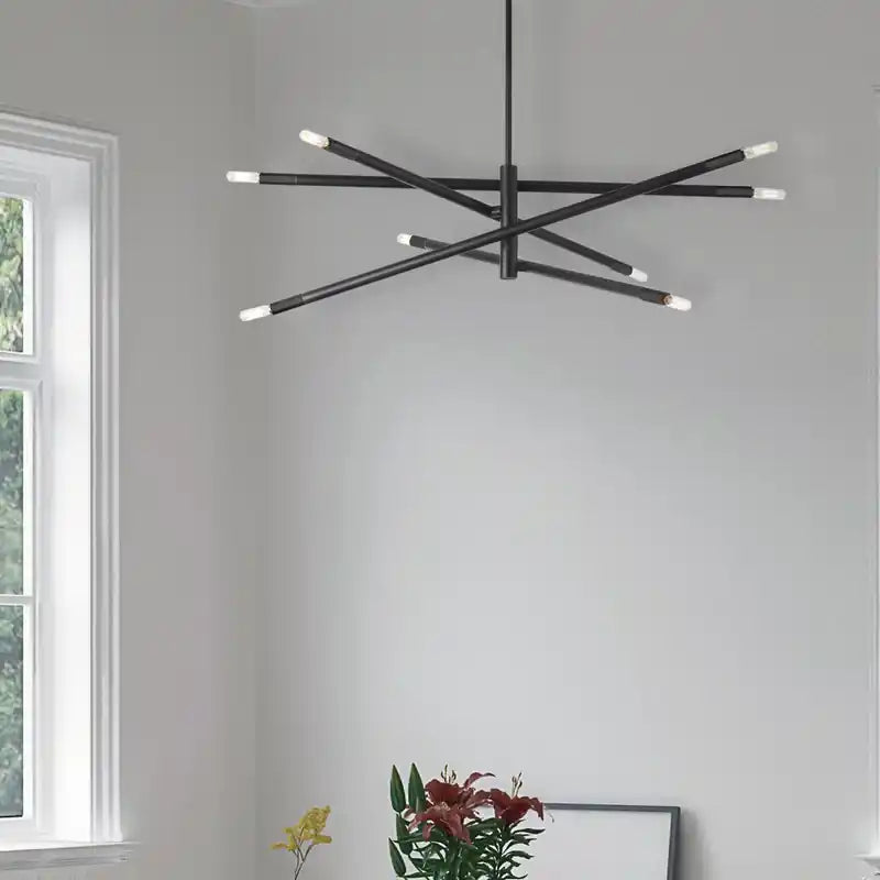 Lustre 8 lumières Wand petite lampe noire mate