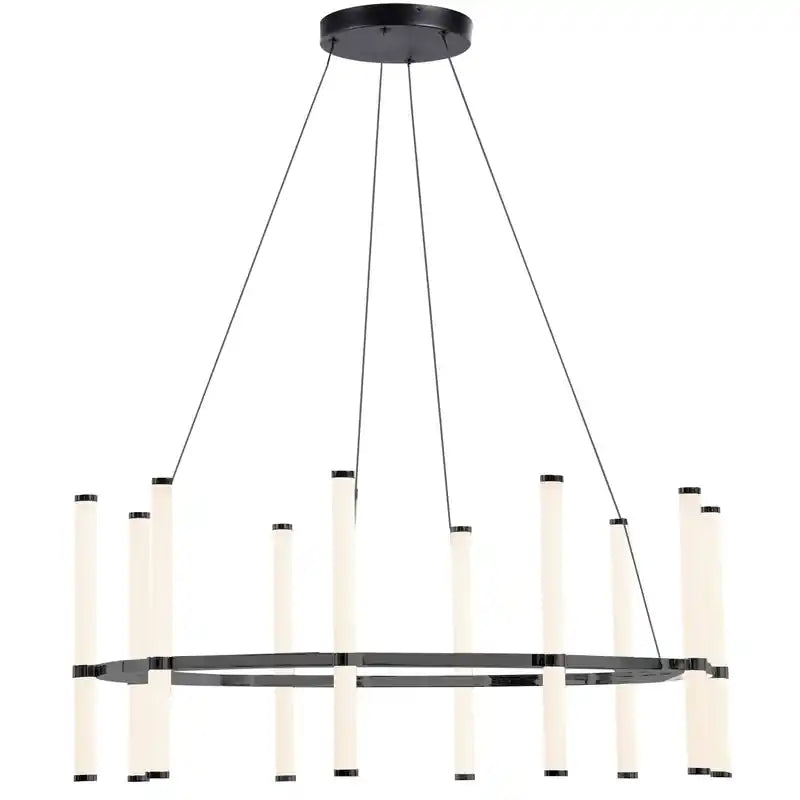 Dainolite Corvette Chandelier 60w Matte Black White Acrylic Diffuser Lamp