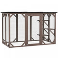 Pawhut Cat Cage Indoor Catio Outdoor Cat Enclosure Pet House Small Animal Hutch For Rabbit, Kitten