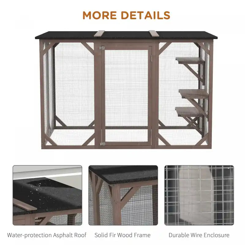 Cage à chat enclos extérieur cabane pour petits animaux clapier à lapins chatons