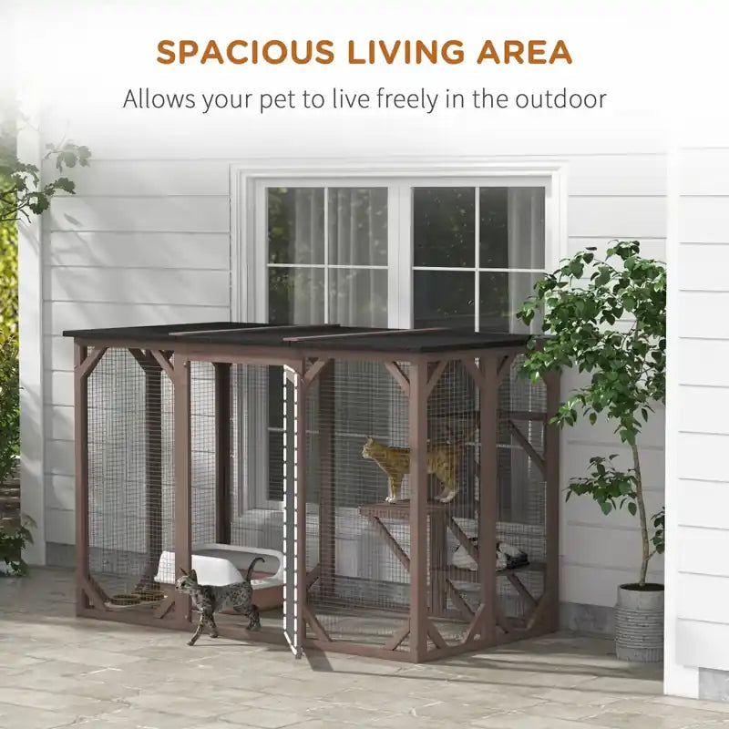 Cage à chat enclos extérieur cabane pour petits animaux clapier à lapins chatons