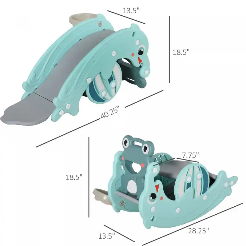 Toboggan et cheval à bascule 3-en-1 pour enfants, équipement d'activités pour enfants à double usage, toboggan portable d'intérieur