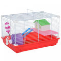 Pawhut 18.5'' Hamster Cage With Exercise Wheel And Water Bottle Dishes, Rat House And Habitats 2 Sto