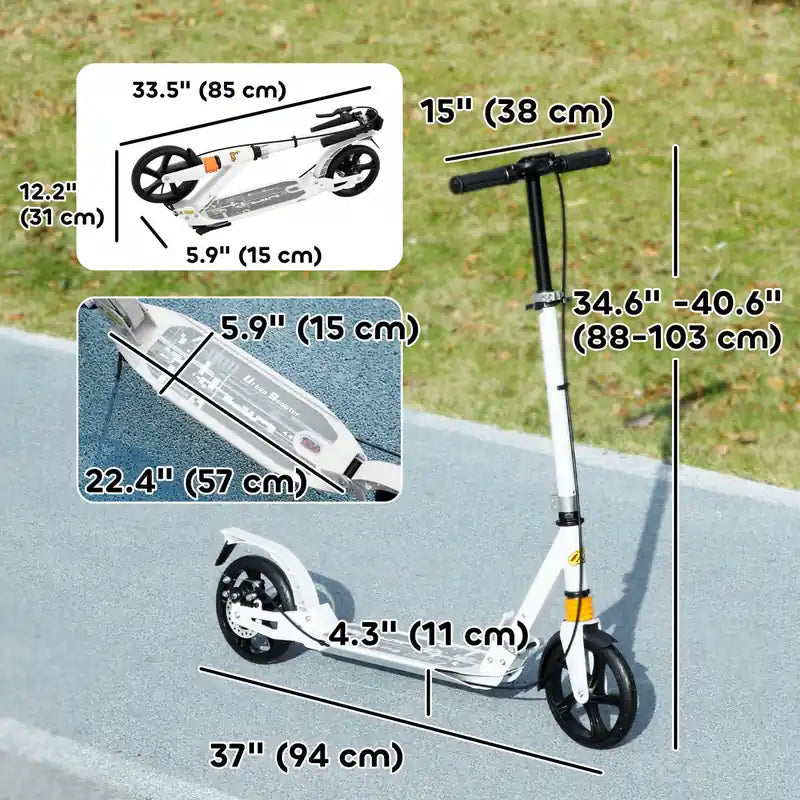 Trottinette Enfant, Trottinette Pliable Avec 4 Niveaux de Hauteur Réglables, Amortisseur, Double Frein, Cadeau Pour Garçons et Filles Âgés de 6 à 12 Ans