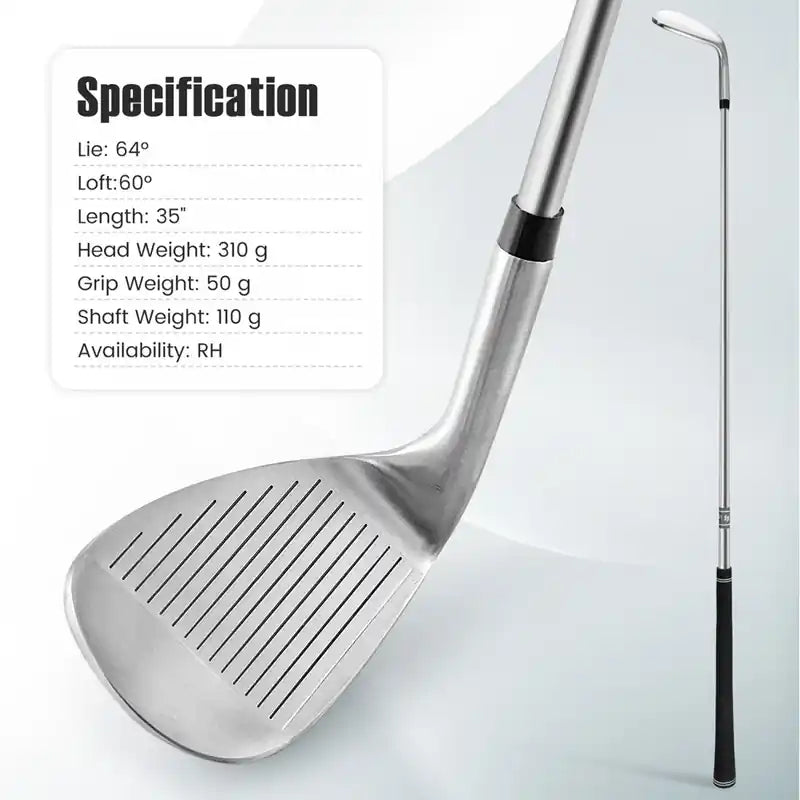 Wedge de Golf Ultime 60 Degrés, Sand Wedge, Lob Wedge, Club de Golf à Loft Élevé, Droitier, Argent