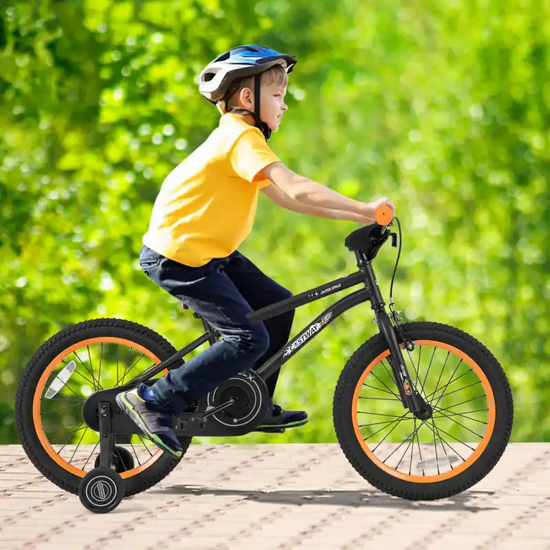 Vélo enfant 18 pouces pour 4-8 ans avec selle réglable et guidon antidérapant Noir