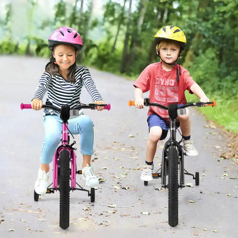 Vélo enfant 18 pouces pour 4-8 ans avec selle réglable et guidon antidérapant Noir