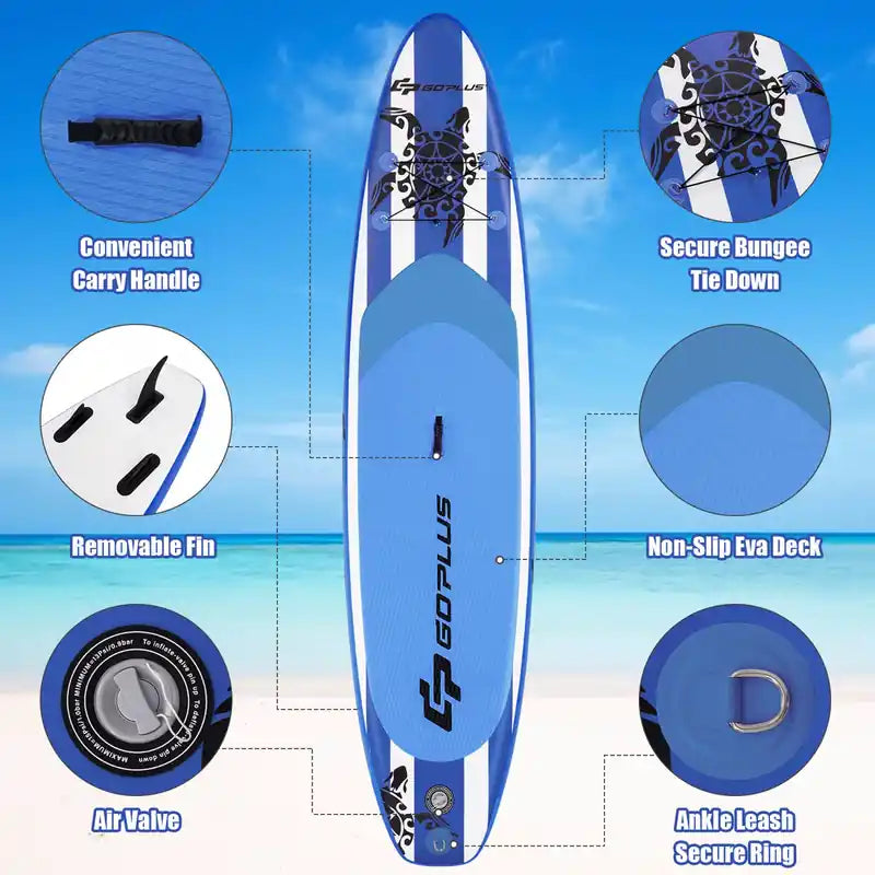 11 planches de Stand Up Paddle (SUP) gonflables avec sac de transport et pagaie en aluminium