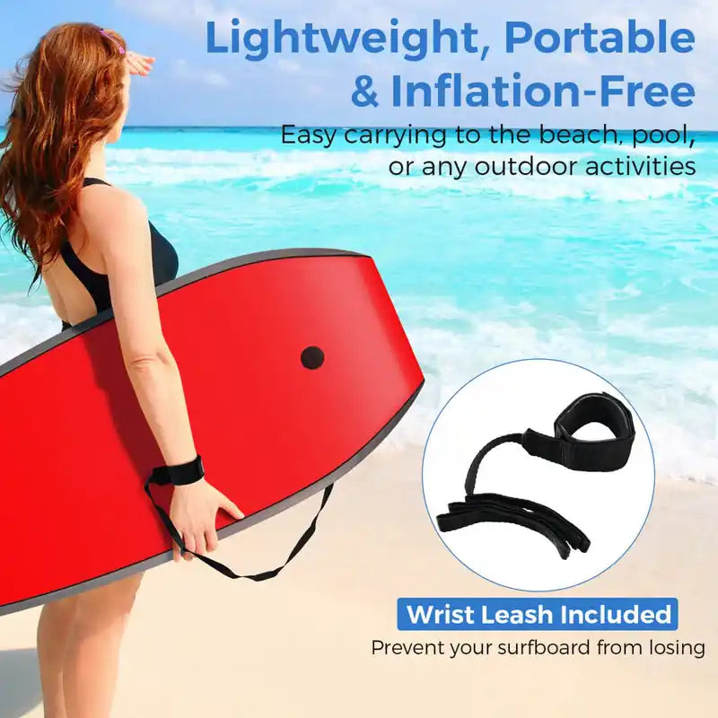 Planche de bodyboard légère de 41 pouces avec noyau en EPS, pont en XPE, dessous en HDPE, tail en croissant, coloré